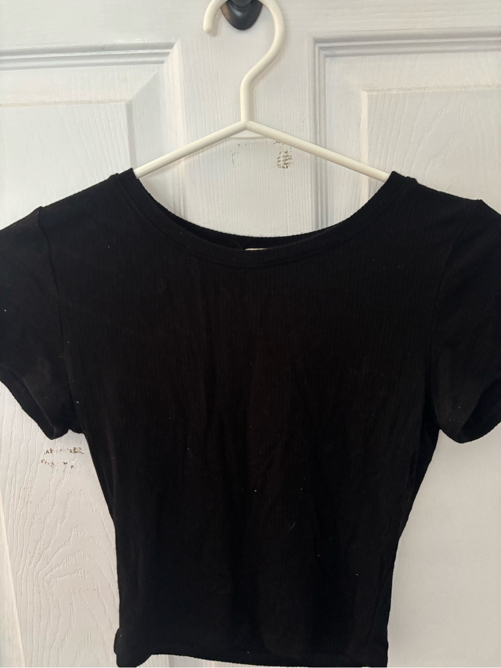 Bozzolo Black Short-Sleeve Ribbed Tee